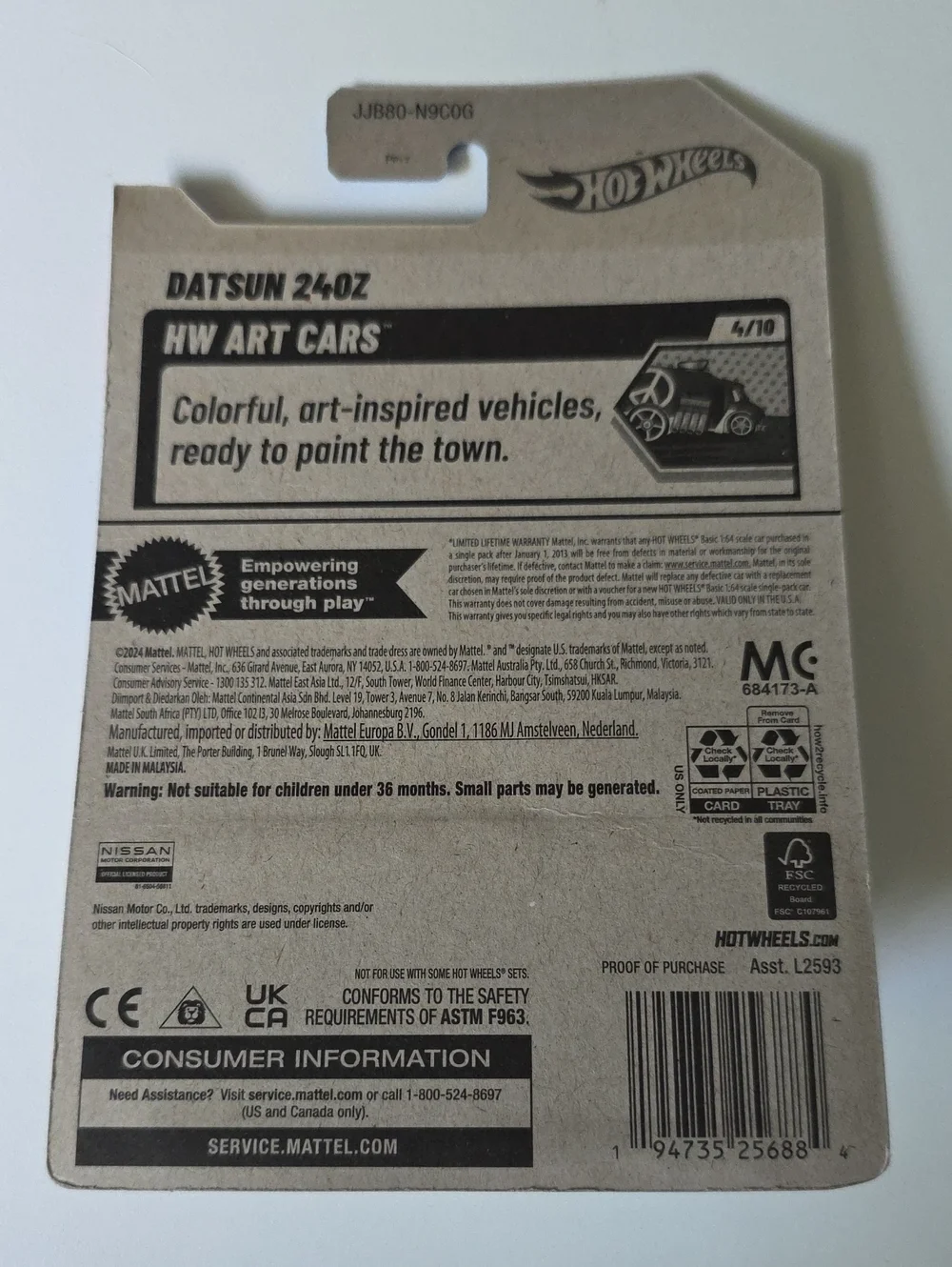 Hot Wheels Art Cars - Datsun, Driftsta, Dodge Dart, Manga, Delorean, Mini Van